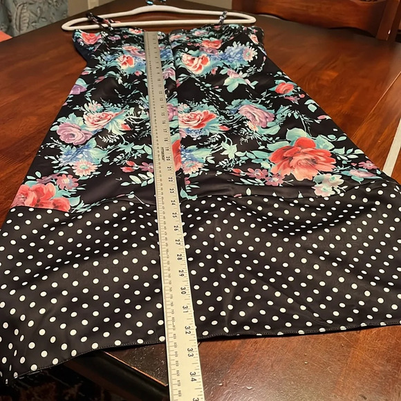 NWT ASOS DESIGN mixed floral and polka dot midi dress size 10 Petite 10P - Picture 7 of 10
